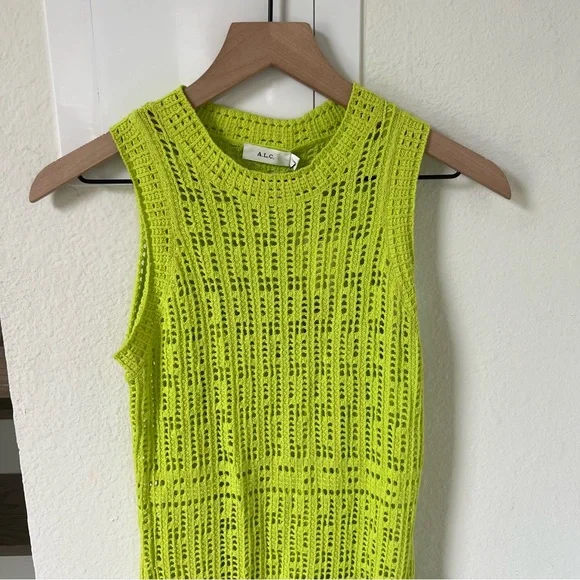 A.L.C. Monaghan Crochet Dress in Citronella - Picture 5 of 9
